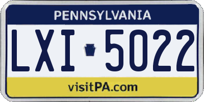 PA license plate LXI5022