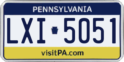 PA license plate LXI5051