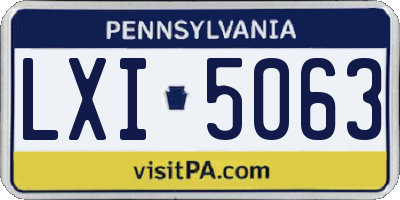 PA license plate LXI5063