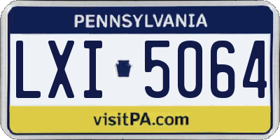 PA license plate LXI5064
