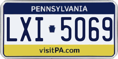 PA license plate LXI5069
