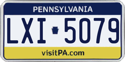 PA license plate LXI5079