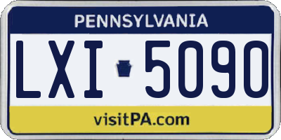 PA license plate LXI5090