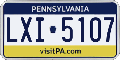 PA license plate LXI5107