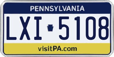 PA license plate LXI5108