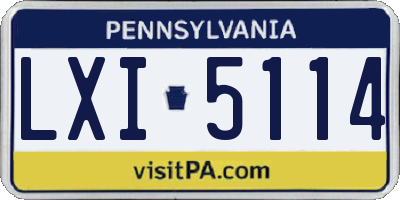 PA license plate LXI5114
