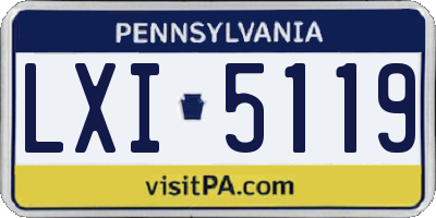 PA license plate LXI5119