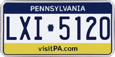PA license plate LXI5120