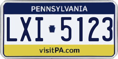 PA license plate LXI5123