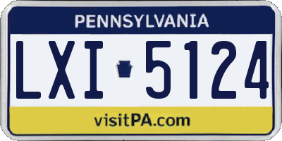 PA license plate LXI5124