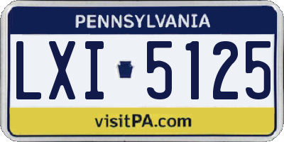 PA license plate LXI5125