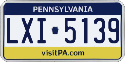 PA license plate LXI5139