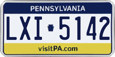 PA license plate LXI5142