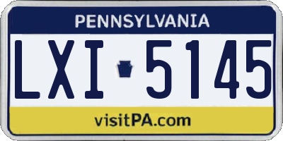 PA license plate LXI5145
