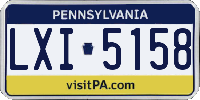 PA license plate LXI5158
