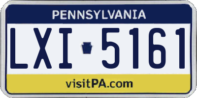 PA license plate LXI5161