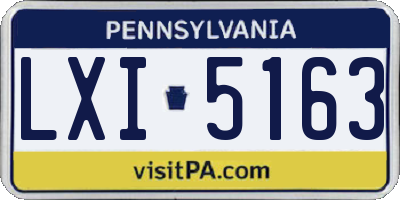 PA license plate LXI5163