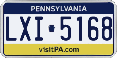 PA license plate LXI5168