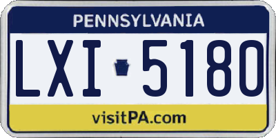 PA license plate LXI5180