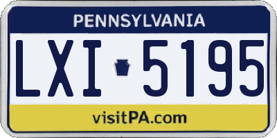 PA license plate LXI5195