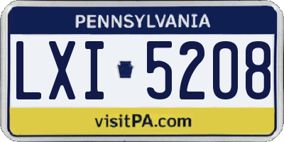 PA license plate LXI5208