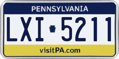 PA license plate LXI5211