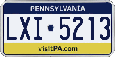 PA license plate LXI5213