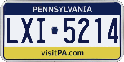 PA license plate LXI5214