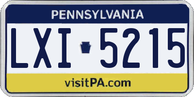 PA license plate LXI5215
