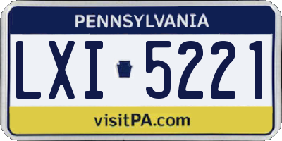PA license plate LXI5221