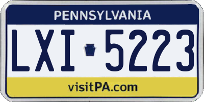 PA license plate LXI5223