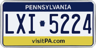 PA license plate LXI5224