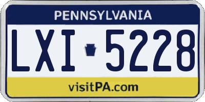 PA license plate LXI5228