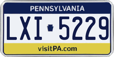 PA license plate LXI5229