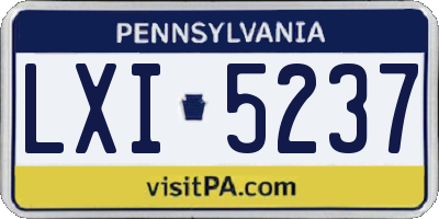 PA license plate LXI5237