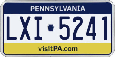 PA license plate LXI5241
