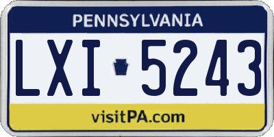 PA license plate LXI5243