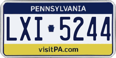 PA license plate LXI5244