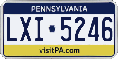 PA license plate LXI5246