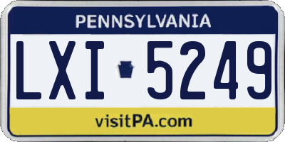 PA license plate LXI5249