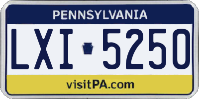 PA license plate LXI5250