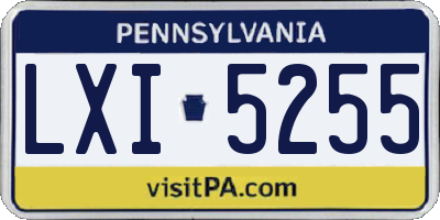 PA license plate LXI5255
