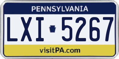 PA license plate LXI5267