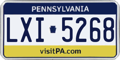 PA license plate LXI5268