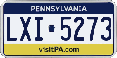 PA license plate LXI5273