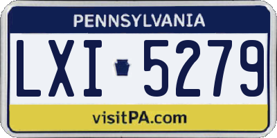 PA license plate LXI5279