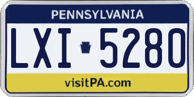 PA license plate LXI5280