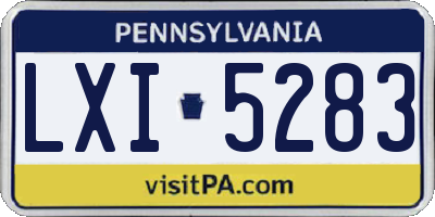 PA license plate LXI5283
