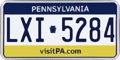 PA license plate LXI5284