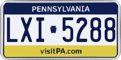 PA license plate LXI5288